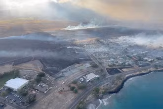 Đảo Maui nhìn từ trên cao, ngày 9/8/2023. (Ảnh: Reuters)
