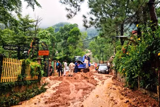Khu vực sạt lở đất. 