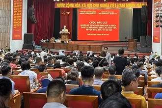 Phiên đấu giá đất tại huyện Hoài Đức.