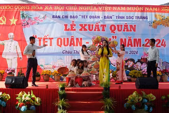 Lễ xuất quân Tết Quân Dân năm 2024 tại Phú Tâm (Sóc Trăng).
