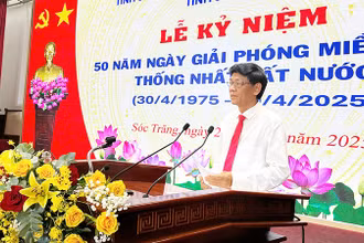 Bí thư Tỉnh ủy Sóc Trăng Lâm Văn Mẫn ôn lại truyền thống cách mạng hào hùng.
