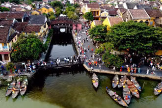 Điểm du lịch tại Hội An, tỉnh Quảng Nam thu hút du khách.