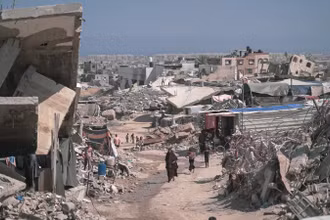 Gaza bị tàn phá nặng nề. (Ảnh STOP THE WAR)