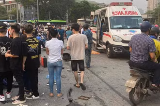 Hiện trường vụ tai nạn. (Ảnh: Nguyễn Hải Linh)