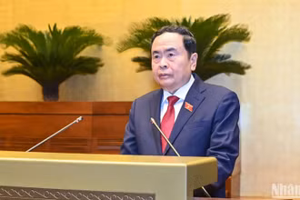 Chủ tịch Quốc hội Trần Thanh Mẫn phát biểu khai mạc phiên chất vấn. 