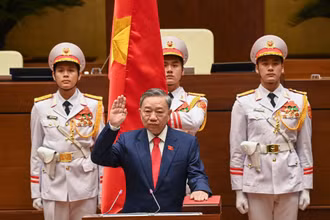 Chủ tịch nước Tô Lâm tuyên thệ nhậm chức. (Ảnh: LINH KHOA)