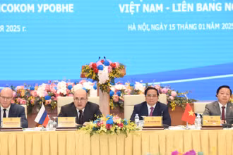 Thủ tướng Phạm Minh Chính và Thủ tướng Nga Mikhail Mishustin dự Đối thoại doanh nghiệp cấp cao Việt Nam-Liên bang Nga.