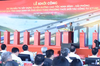 Thủ tướng Phạm Minh Chính phát biểu chỉ đạo tại lễ khởi công.