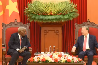 Tổng Bí thư Tô Lâm tiếp Chủ tịch Quốc hội Chính quyền Nhân dân Cuba Esteban Lazo Hernandez.