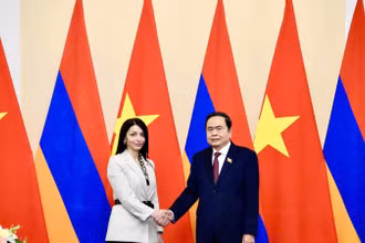 Chủ tịch Quốc hội Trần Thanh Mẫn tiếp Chủ tịch Nhóm nghị sĩ hữu nghị Armenia-Việt Nam Hasmik Hakobyan. (Ảnh: LÊ TUYẾT/VOV)