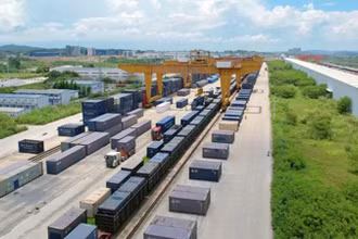 Một góc Cảng đường sắt quốc tế Nam Ninh. (Ảnh: people.cn)