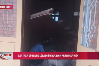 Sập trần gỗ trong lớp, nhiều học sinh phải nhập viện