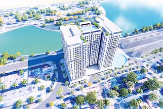 Phối cảnh dự án nhà ở xã hội Rice City Long Châu tại quận Long Biên.