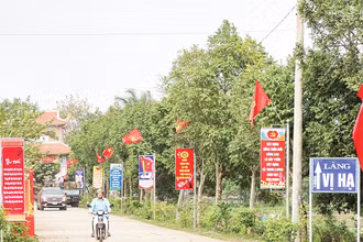 Đường vào Từ đường Nguyễn Khuyến, nơi thờ tự và lưu giữ nhiều kỷ vật gắn bó mật thiết với cuộc đời nhà thơ tại làng Vị Hạ, xã Trung Lương, huyện Bình Lục.