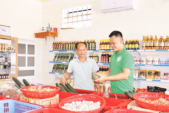 Một gian hàng nông sản sạch của thành viên Hiệp hội nông nghiệp sạch tỉnh Nam Định.