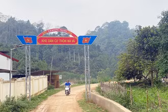 Nhờ sự tiên phong, gương mẫu của các đảng viên, đường vào thôn Nà Vả, xã Quang Phong (huyện Na Rì, Bắc Kạn) được bê-tông hóa.