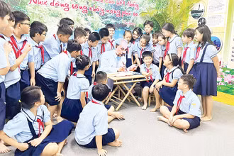 Không gian văn hóa Hồ Chí Minh tại Trường tiểu học Triệu Thị Trinh, Quận 10.