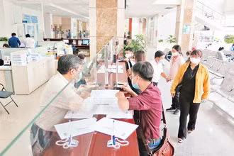 Hướng dẫn người dân, doanh nghiệp khai thuế tại Cục Thuế Thành phố Hồ Chí Minh. (Ảnh P.N) 