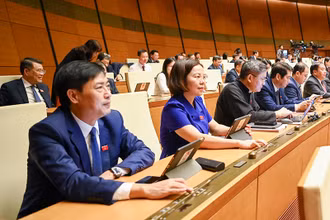 Tại kỳ họp thứ 7, Quốc hội đã thông qua Luật sửa đổi, bổ sung một số điều của Luật Đất đai số 31/2024/QH15, Luật Nhà ở số 27/2023/QH15, Luật Kinh doanh bất động sản số 29/2023/QH15, Luật Các tổ chức tín dụng số 32/2024/QH15. (Ảnh ĐĂNG ANH)