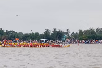 Các đơn vị tranh tài ở Giải đua ghe ngo.