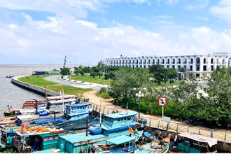 Dự án đô thị lấn biển Rạch Giá có tổng diện tích 420ha, trong đó lấn biển 360ha, dự án được phân thành 5 khu vực. Trong ảnh: Một góc của dự án tại khu vực 5 do Công ty cổ phần đầu tư Phú Cường Kiên Giang làm chủ đầu tư. (Ảnh: Việt Tiến)