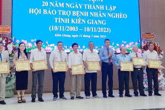 Lãnh đạo tỉnh Kiên Giang tặng bằng khen cho các tập thể, cá nhân có thành tích trong vận động đóng góp thực hiện công tác an sinh xã hội trên địa bàn tỉnh Kiên Giang giai đoạn (2003-2023). 