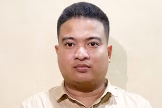 Đối tượng Phạm Quốc Trung tại cơ quan Công an. 