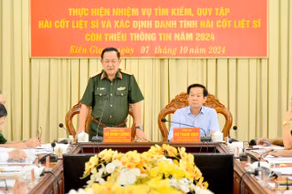 Thượng tướng Võ Minh Lương phát biểu tại buổi kiểm tra.