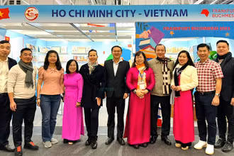 Đoàn công tác Thành phố Hồ Chí Minh tại Hội sách Frankfurt 2023. (Ảnh Sở Thông tin và Truyền thông cung cấp)