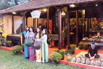 Không gian Tết nhà Việt miền nam. (Ảnh Thế Anh)