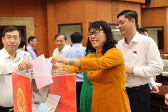 Các đại biểu bỏ phiếu tín nhiệm.