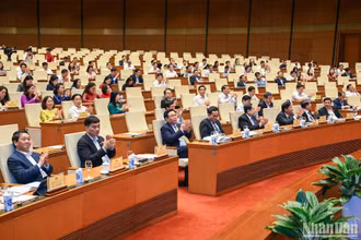 Chủ tịch Quốc hội Vương Đình Huệ và các đại biểu tham dự lễ phát động.