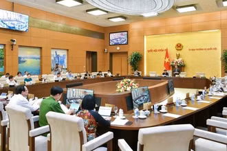 Một phiên họp của Ủy ban Thường vụ Quốc hội khóa XV. (Ảnh: quochoi.vn)