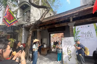 Triển lãm Made of tre tại Đền Quan Đế (Hà Nội).