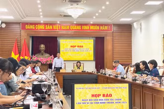Quang cảnh họp báo Ngày hội văn hóa dân tộc Chăm