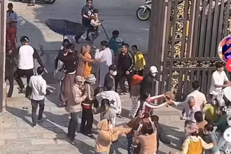 Hiện trường vụ đánh người tại chùa Kim Tiên.