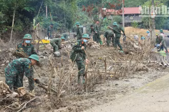 Ban Chỉ huy Quân sự thành phố Sơn La đã huy động hơn 50 cán bộ, chiến sĩ tham gia cùng các lực lượng giúp bản Phiêng Nghè.