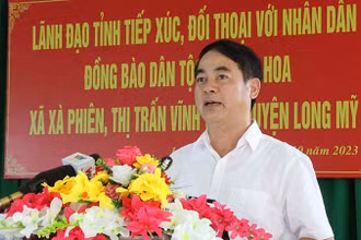 Bí thư Tỉnh ủy Hậu Giang Nghiêm Xuân Thành phát biểu tại buổi đối thoại