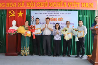 Trao thưởng cho các tác giả đạt giải Nhất ở các thể loại báo chí