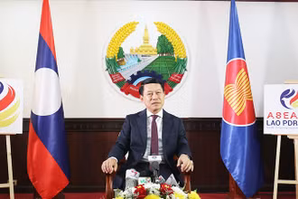 Phó Thủ tướng, Bộ trưởng Ngoại Giao Lào Saleumxay Kommasith. (Ảnh: Trịnh Dũng)