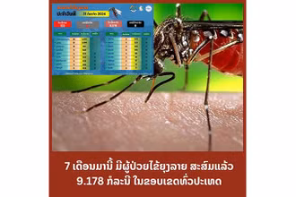 Biểu đồ ghi nhận số ca sốt xuất huyết tại Lào. (Ảnh: Trung tâm thông tin y tế thuộc Bộ Y tế Lào)