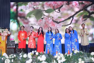 Một tiết mục văn nghệ tại Chương trình. (Ảnh: Hải Tiến)