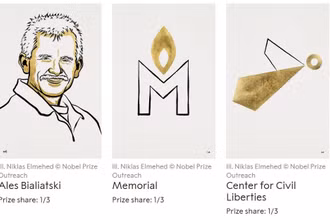 Ảnh minh họa các chủ nhân của Giải Nobel Hòa bình năm 2022. (Nguồn: www.nobelprize.org)