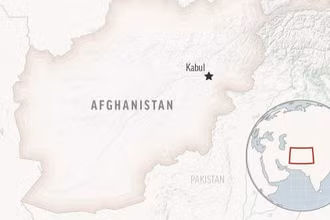 Vị trí của Afghanistan và thủ đô Kabul trên bản đồ. (Nguồn: AP)