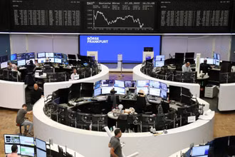 Sàn giao dịch chứng khoán Frankfurt, Đức, ngày 27/9. (Ảnh: Reuters)