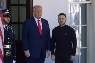 Tổng thống Mỹ Donald Trump và Tổng thống Ukraine Volodymyr Zelensky tại Nhà trắng, Washington, D.C., ngày 28/2/2025. (Ảnh: Tân Hoa Xã)