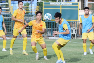 Buổi tập luyện của đội tuyển U23 Việt Nam tại Thái Lan. (Ảnh: VFF)