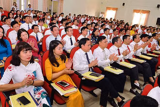 Các học viên tham dự lớp cán bộ quy hoạch nguồn Ủy viên Ban Thường vụ quận, huyện, thị ủy và đảng ủy trực thuộc Thành ủy Hà Nội.