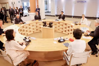 Các quan chức ngoại giao G7 và EU thảo luận về căng thẳng ở Trung Ðông. (Ảnh REUTERS)