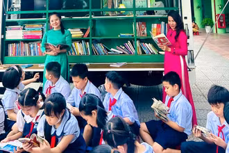 Giờ học ngoại khóa tại Trường tiểu học Hoa Lư, quận Thanh Khê. (Ảnh nhà trường cung cấp)